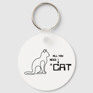 All You Need Is A Cat Cute Minimalist Cat Lover Al Keychain