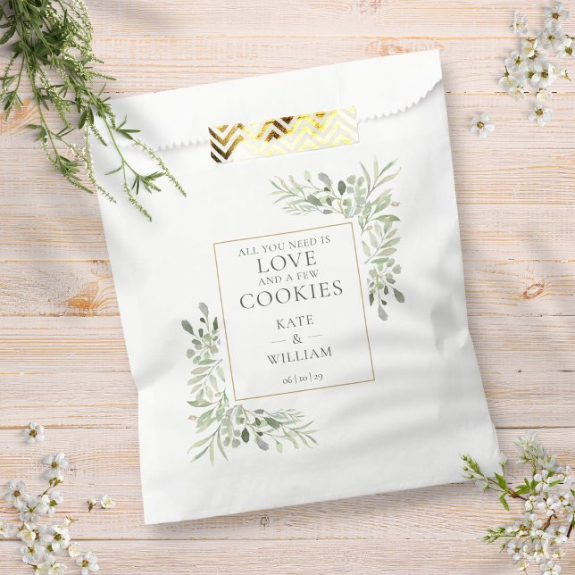All You Need Is A Cookie Greenery Wedding Favor Bag (Creator Uploaded)