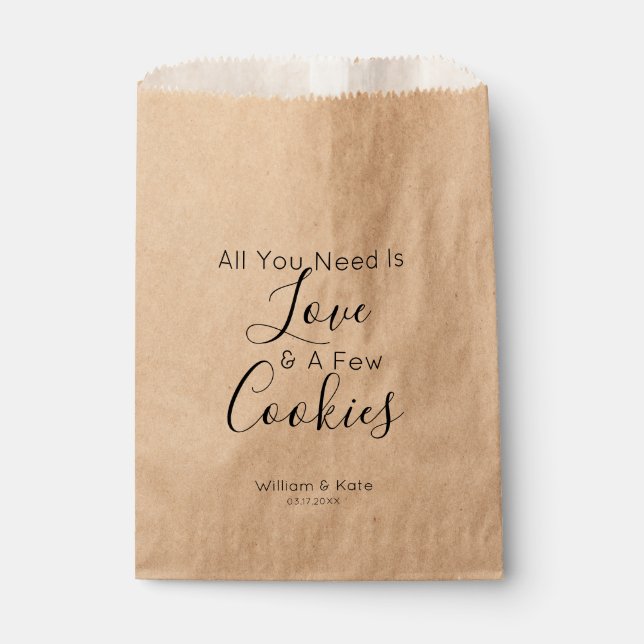 All You Need is A Cookie Wedding Favor Bag (Front)