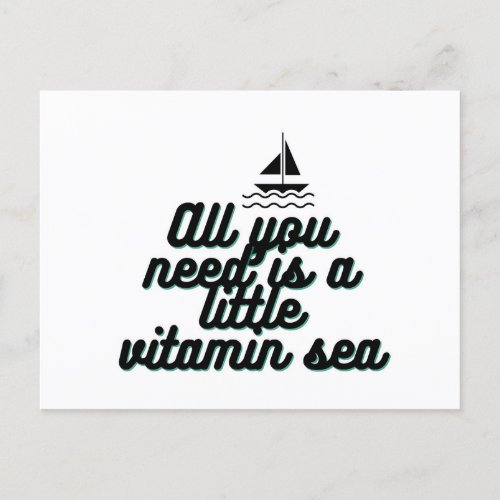 All you need is a little vitamin sea holiday postcard