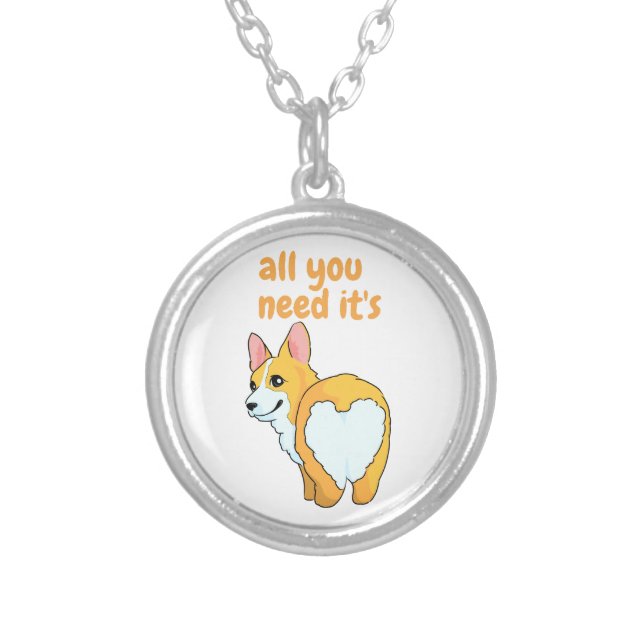 all you need is a pet/hearth silver plated necklace (Front)