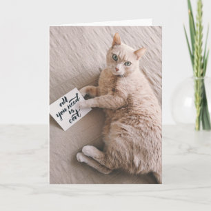 All You Need is Cat Missing You Card