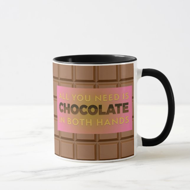 All You Need is Chocolate Humorous Coffee Mug (Right)