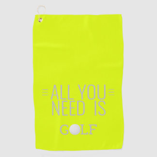 All you Need Is Golf - neon yellow Golf Towel