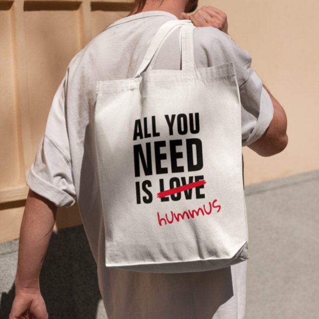 All You Need Is Hummus Funny Arabic Tote Bag (Creator Uploaded)