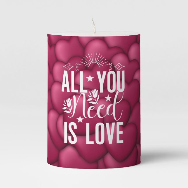 All You Need is Love-20230 Pillar Candle (Front)