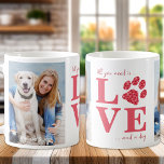 All You Need Is Love & a Dog Custom Pet Photo Coffee Mug<br><div class="desc">Introducing the Love with Paw Print Coffee Mug - the perfect addition to any dog lover's collection. This modern and stylish mug features a bold design that is sure to catch your eye. With chic pink accents and adorable paw prints, this mug is both cute and functional. Made from high-quality...</div>