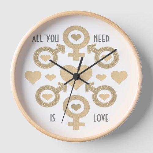 All you need is love Acrylic Wall Clock