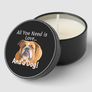 All You Need is Love and a Bulldog - Dog Lover Mini Candle Favors