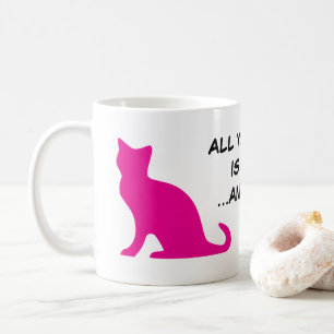 All you need is love and a cat funny coffee mug