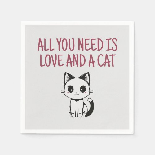 All you need is love and a cat napkins