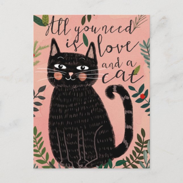 All you Need is Love... And a Cat Postcard (Front)