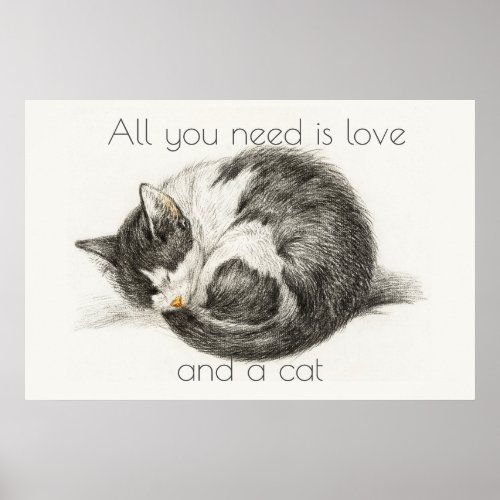 All you need is love and a cat poster