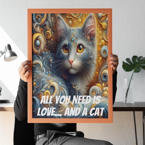 All you need is love and a cat poster