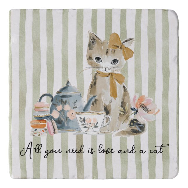 All you need is love and a cat trivet (Front)