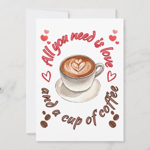 All you need is love and a cup of coffee invitation