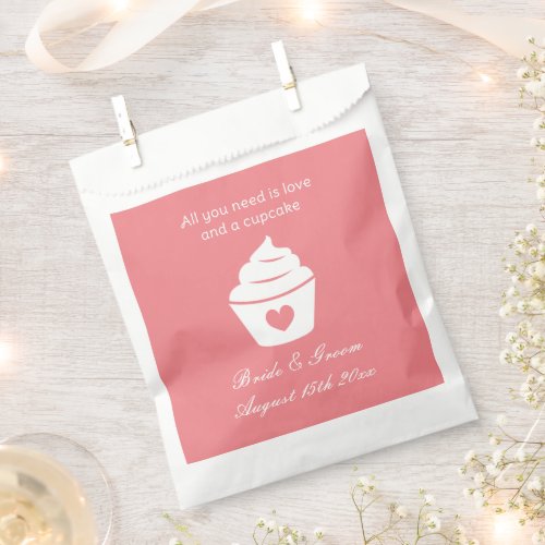 All you need is love and a cupcake custom wedding favor bag