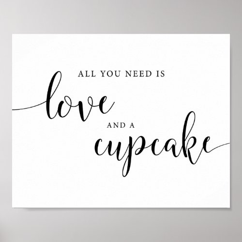 All You Need Is Love And A Cupcake Sign