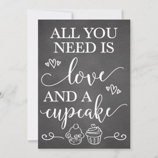 All You Need Is Love and A Cupcake Wedding Sign (Front)