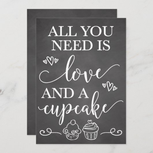All You Need Is Love and A Cupcake Wedding Sign (Front/Back)