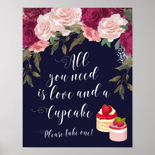 all you need is love and a cupcake wedding sign