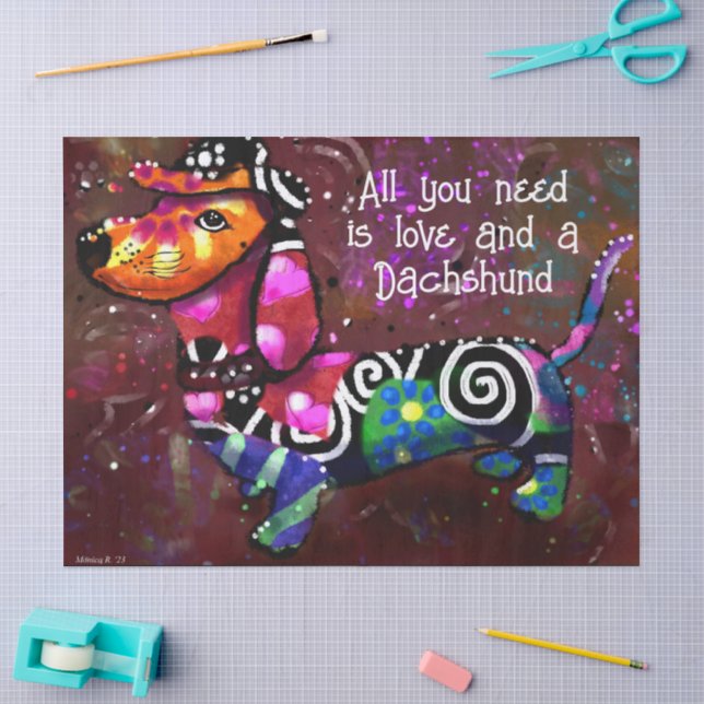 All You Need Is Love and a Dachshund Decoupage Tissue Paper (Craft)