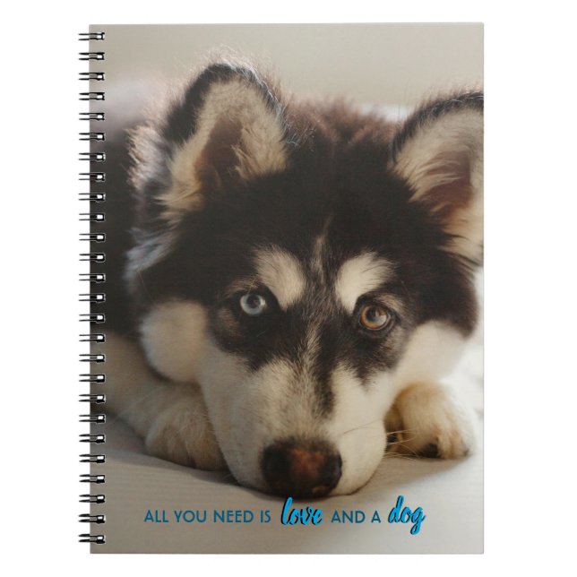 All you need is love and a dog 8.5x5.5 Husky Notebook (Front)