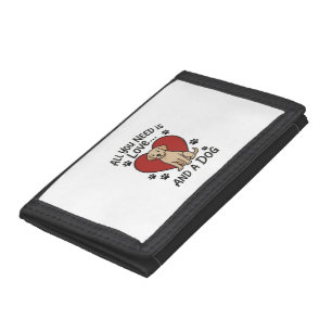 All You Need is Love and a Dog Cute Labrador Dog Tri-fold Wallet