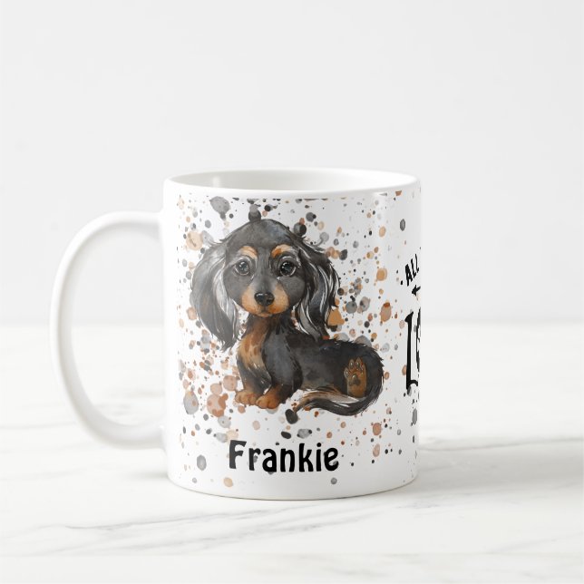 All you need is Love and a Dog (Dachshund longhair Coffee Mug (Left)