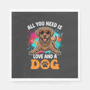 All You Need Is Love and a Dog Graphic Napkins