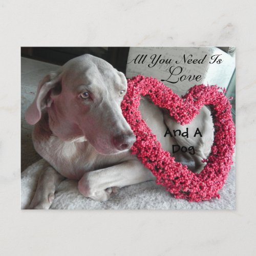 All You Need Is Love _ and A Dog Raina Postcard