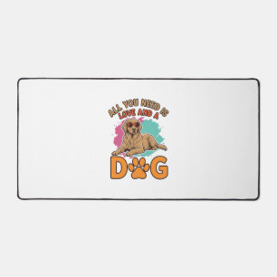 All You Need Is Love and a Dog Vintage Dog Lover D Desk Mat