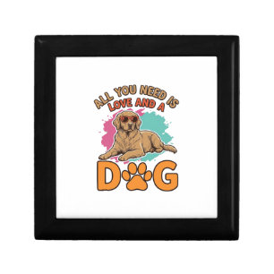 All You Need Is Love and a Dog Vintage Dog Lover D Gift Box