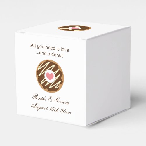 All you need is love and a donut custom wedding favor boxes