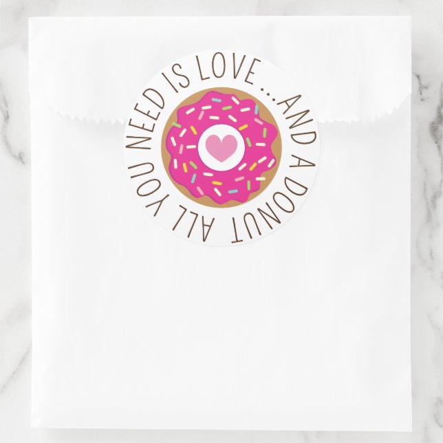 All you need is love and a donut wedding labels (Bag)