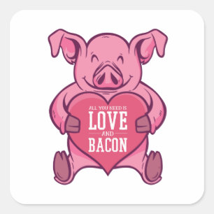 All you need is love and bacon square sticker