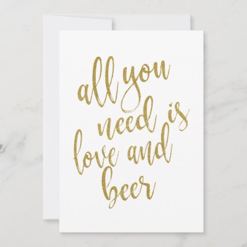 All you need is love and beer affordable sign