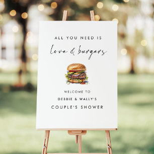 All You Need Is Love and Burgers Welcome Sign