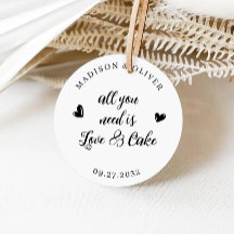 All You Need is Love and Cake Wedding Favor