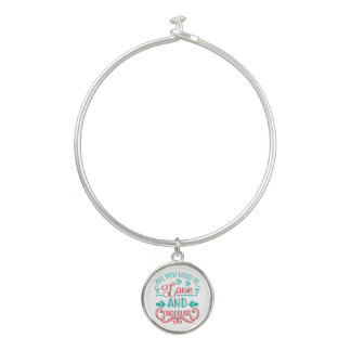 All You Need is Love and Chocolate Bangle Bracelet