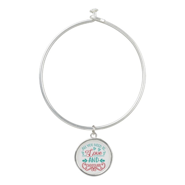 All You Need is Love and Chocolate Bangle Bracelet (Front)