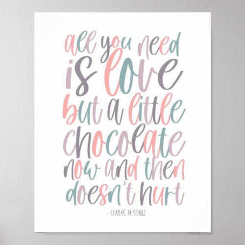 All You Need Is Love and Chocolate Valentines Day Poster