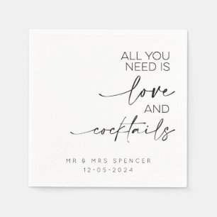 All You Need Is Love And Cocktails Napkins