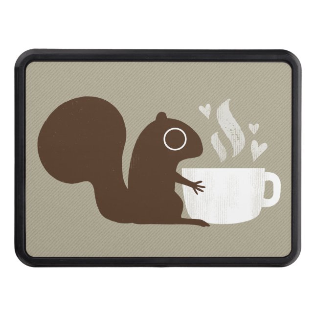 All You Need is Love and Coffee - Squirrel Hitch Cover (Front)