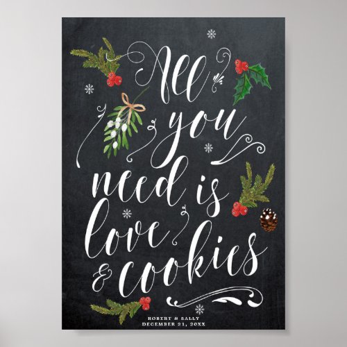 all you need is love and cookies christmas sign