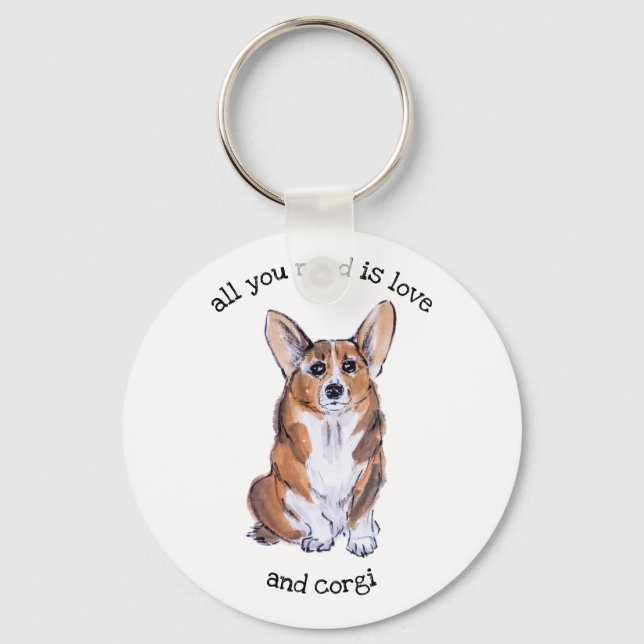 All you need is love and corgi keychain (Front)