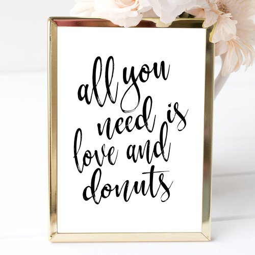 All you need is love and donuts affordable sign invitation