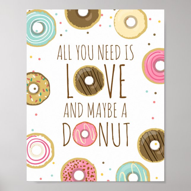 All You Need Is Love and Donuts Baby Bridal Shower Poster (Front)