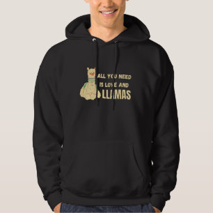 All You Need Is Love And Llamas Cute Animals Hoodie