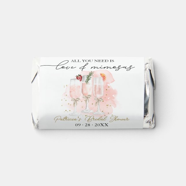 All You Need Is Love And Mimosa Bridal Shower Hershey's Miniatures (Front)